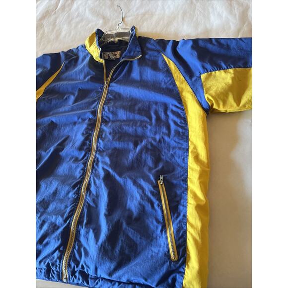 Tonix Blue Warm Up Track Jacket Men’s Size L Vintage Yellow Full Zip Long Sleeve - Picture 11 of 15